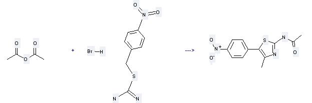 p-Nitrobenzylisothiourea hydrobromide can be used to produce N-[4-methyl-5-(4-nitro-phenyl)-thiazol-2-yl]-acetamide by heating